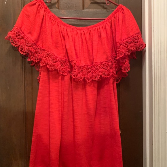 Women’s Short Sleeve Size 16W-18W Red Terra & Sky Blouse - Picture 8 of 9